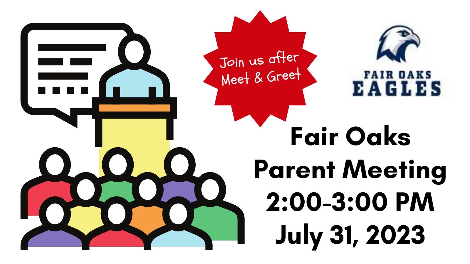 Parent Meeting July 31 at 2pm